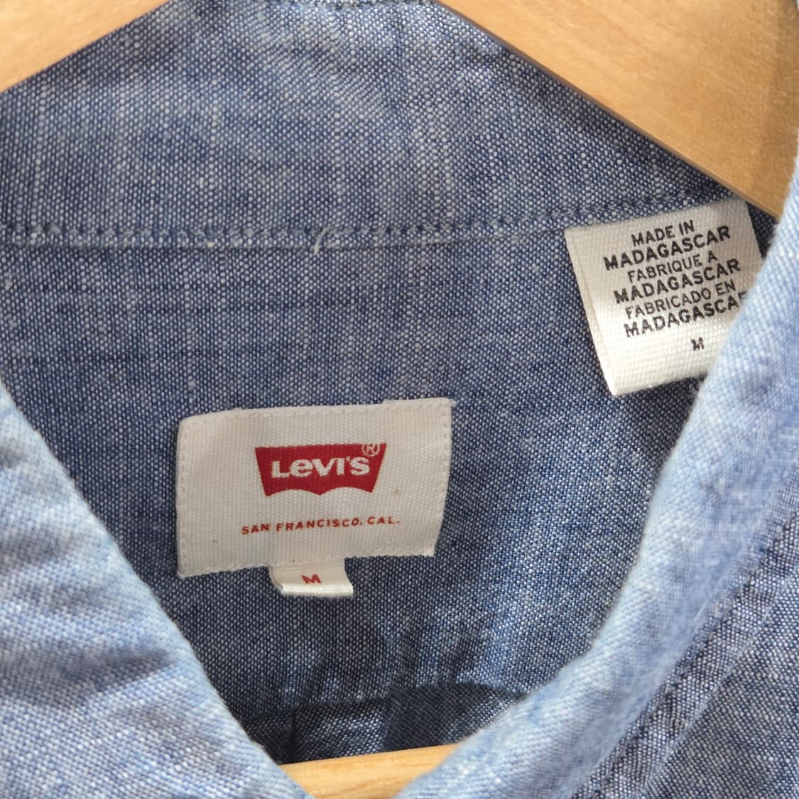 리바이스 버튼다운 샴브레이 셔츠 M 상품이미지3