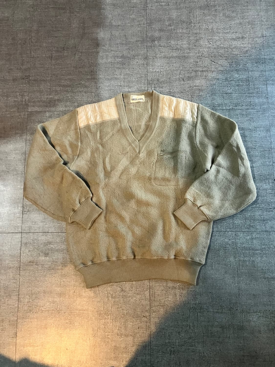 일본빈티지 Greengate 올드스쿨아메카지 혁오풍 원포켓 니트스웨터 상품이미지1