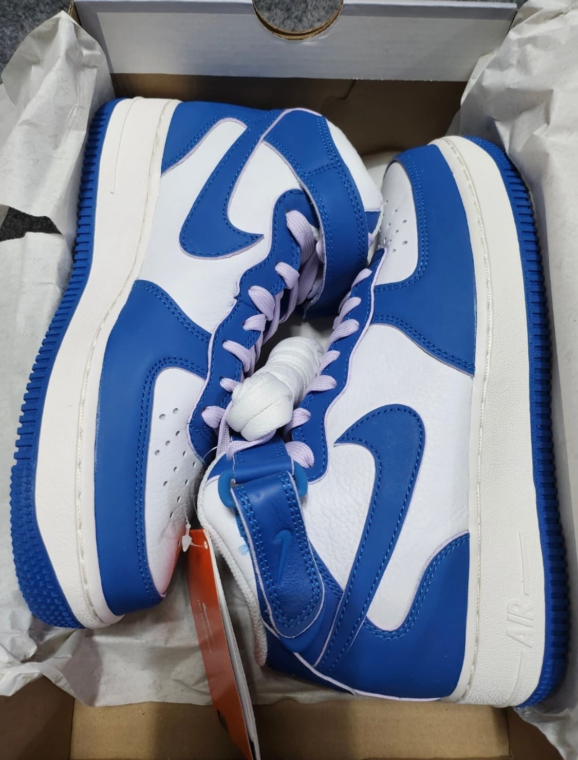 나이키 에어포스1 미드 블루 화이트 상품이미지3