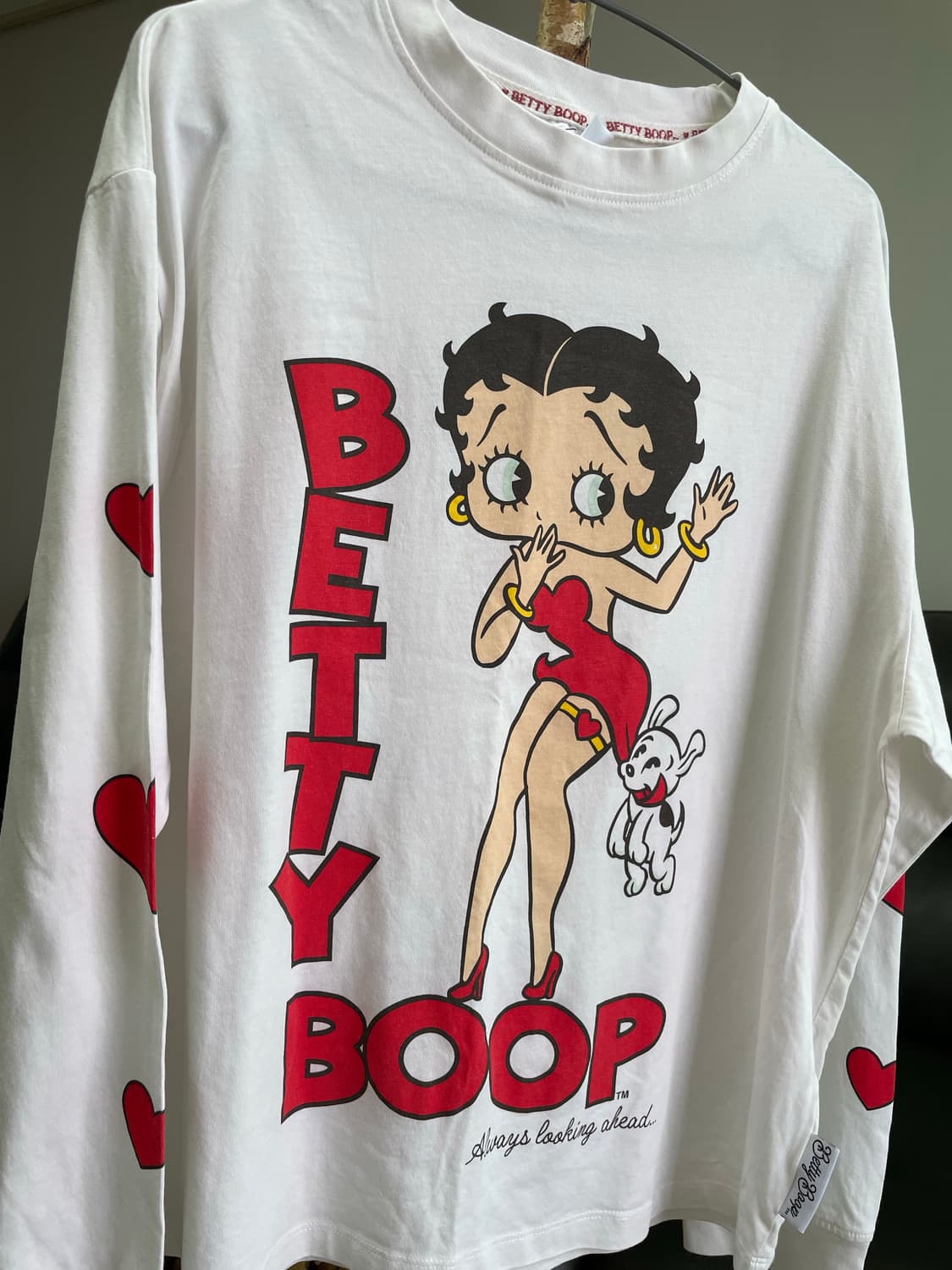 [호주구매] 코튼온 베티붑 오버핏 긴팔 티셔츠 화이트 M 상품이미지1
