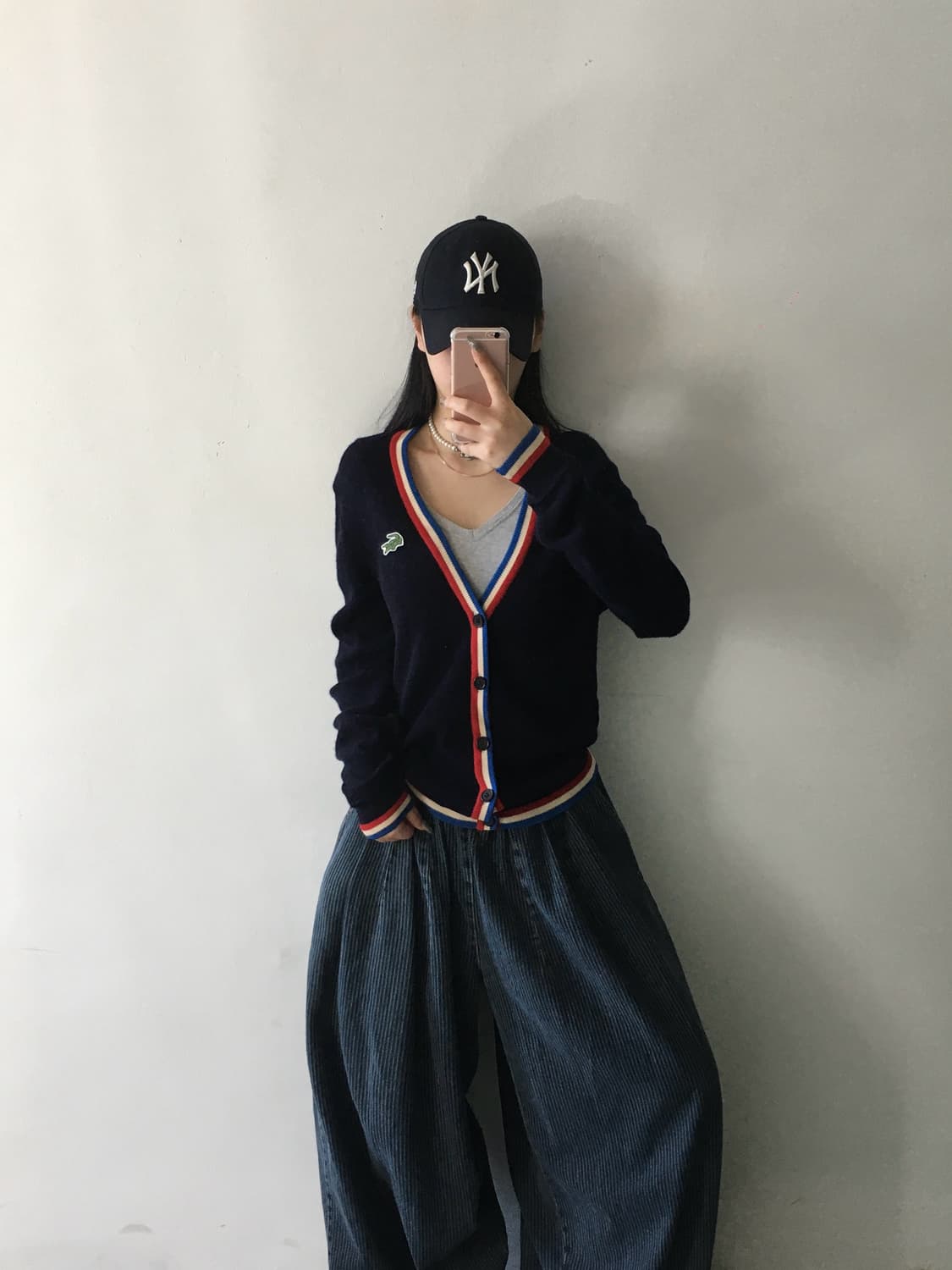 라코스테 배색 가디건 상품이미지1