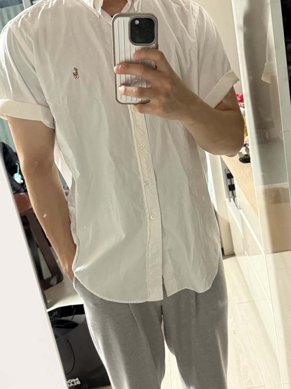 폴로 화이트 반팔 셔츠 XL 상품이미지3