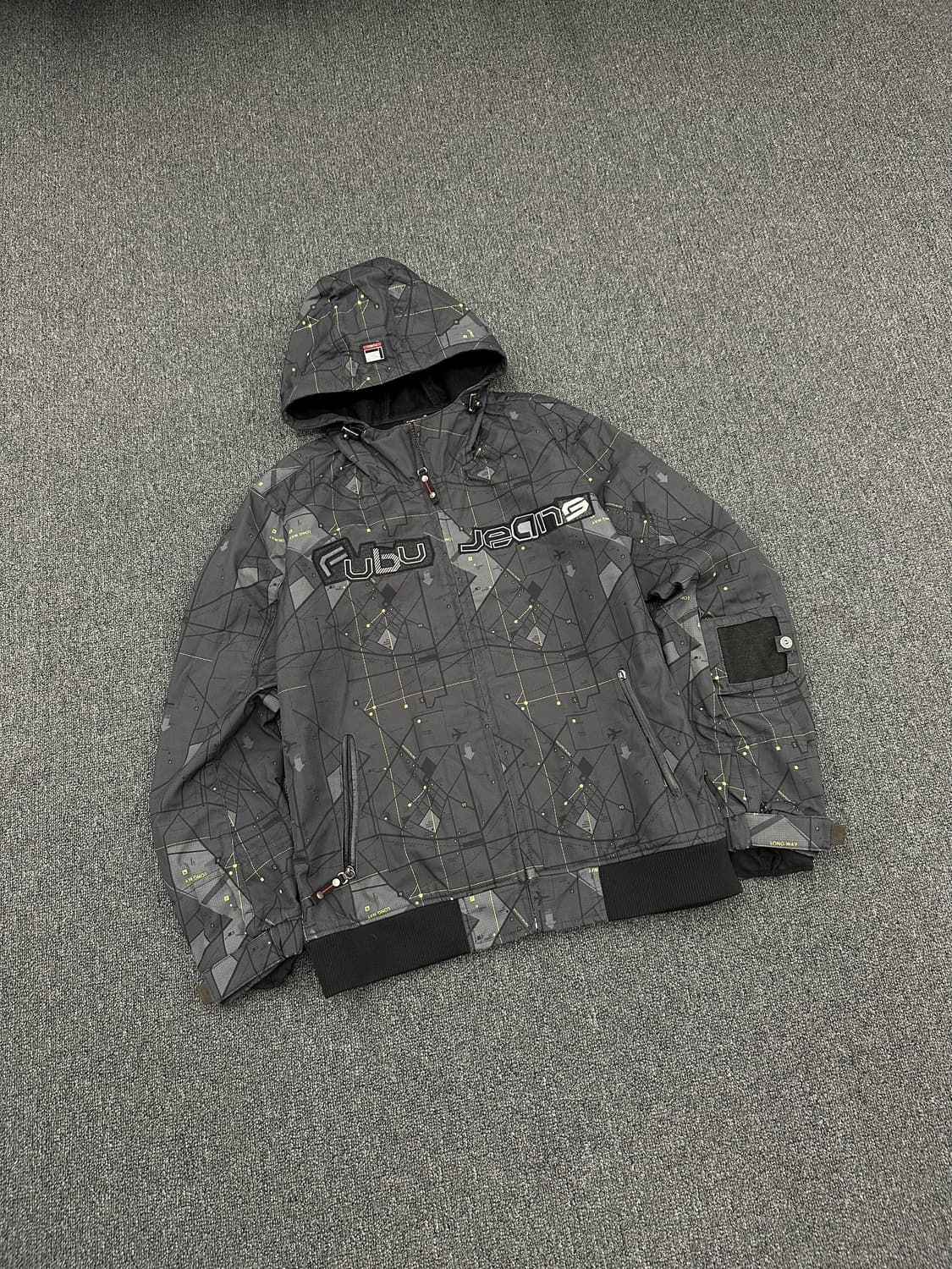 L) 후부 빈티지 바람막이 자켓 차콜 상품이미지1