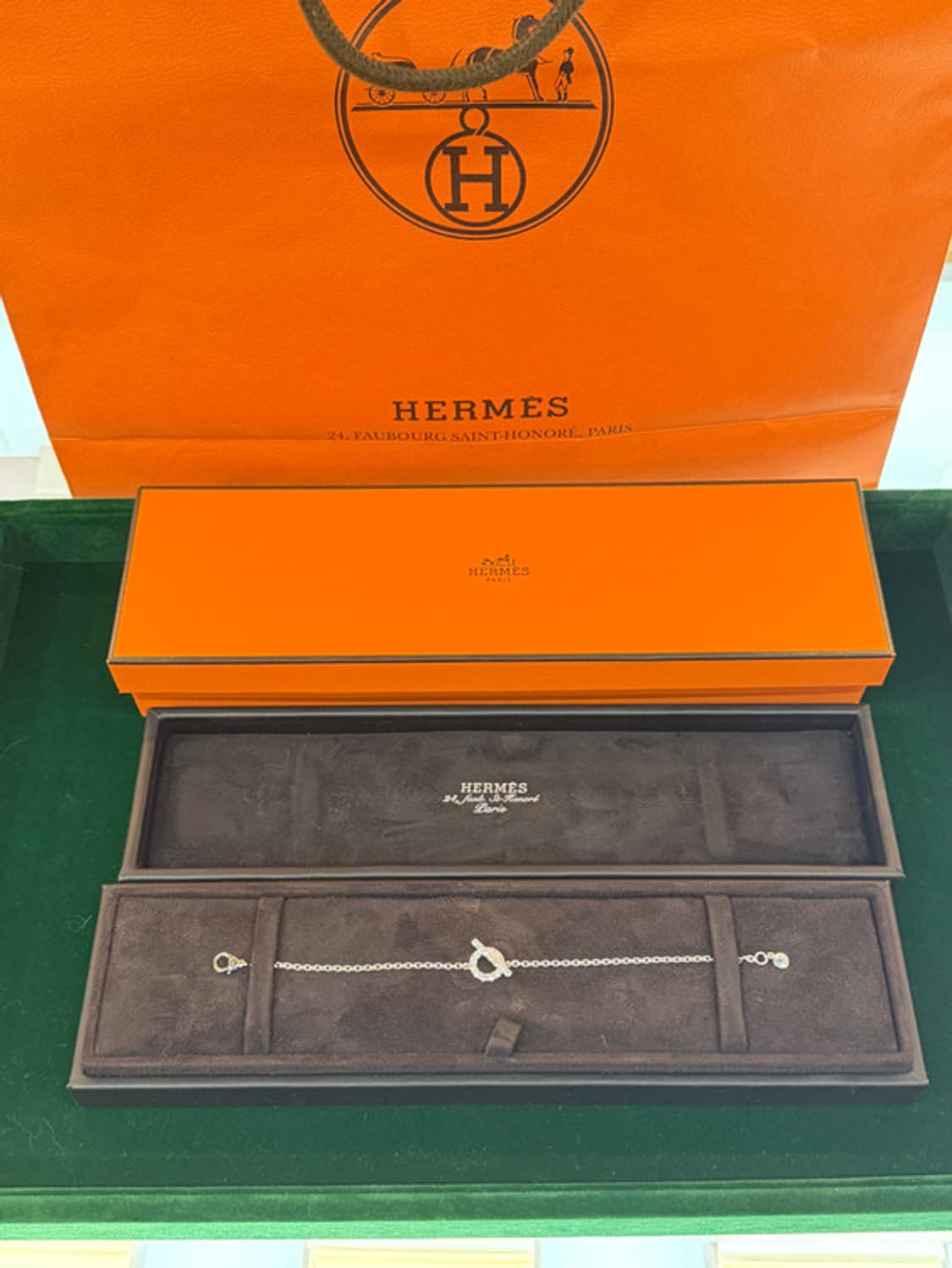 정품 에르메스 피네스 화이트골드 다이아 팔찌 상품이미지5