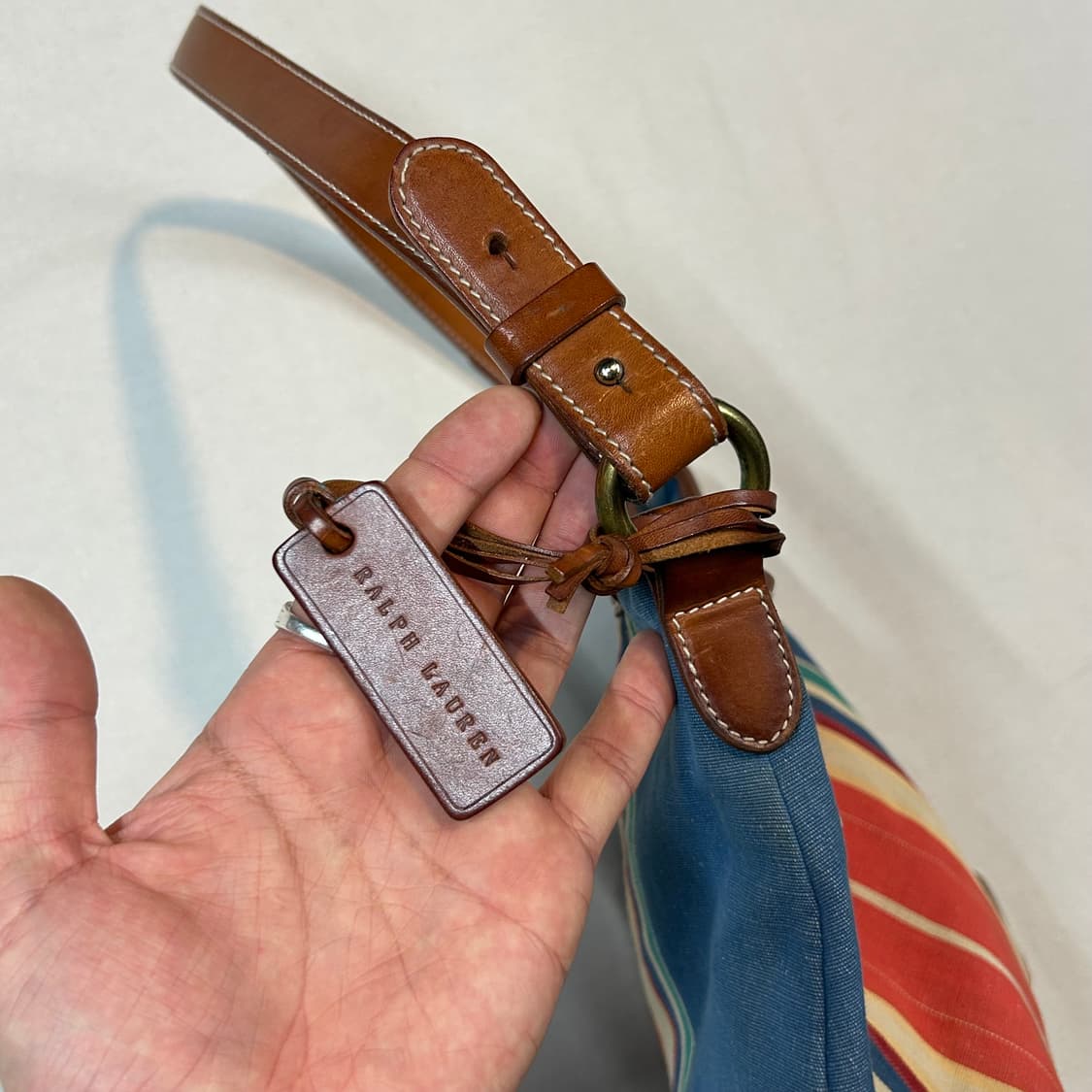 폴로 랄프로렌 스트라이프 호보백 숄더백 가방 상품이미지3