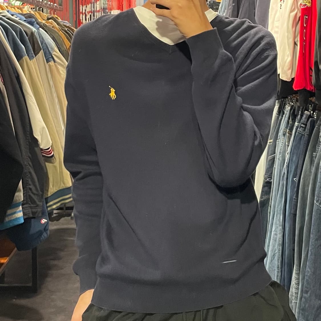 [IM] Polo 폴로 네이비 브이넥 긴팔니트 상품이미지3
