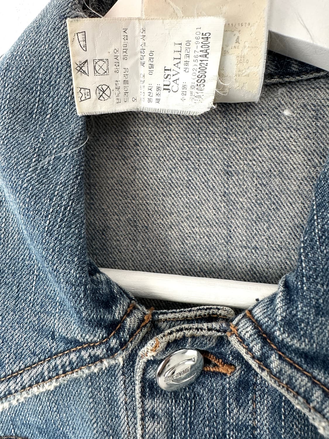 카발리 2000s 핑크 카모 레이어드 데님 자켓 상품이미지7