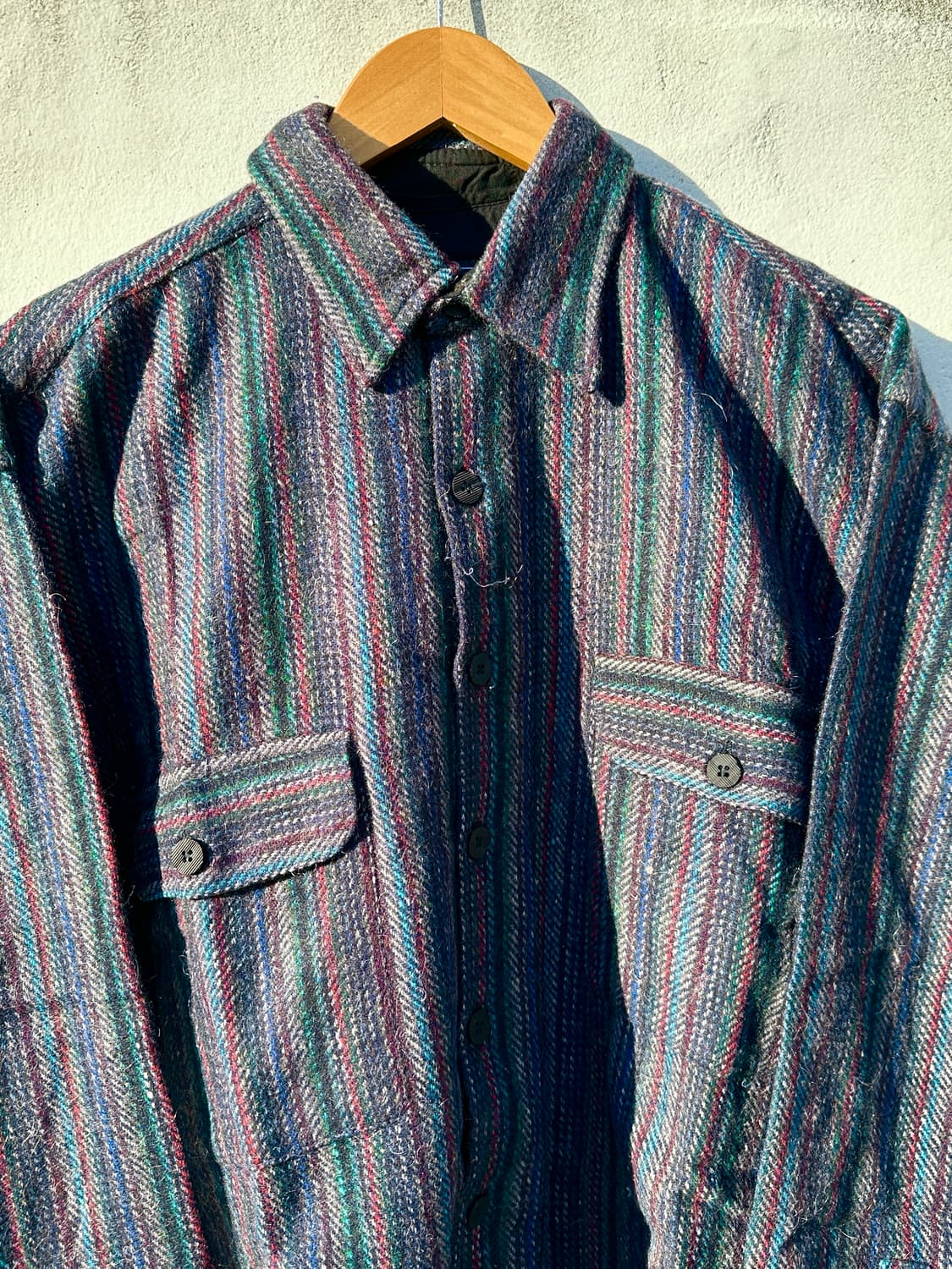 [XL] 90s 시에라퍼시픽 스트라이프 체크 울 셔츠 자켓 상품이미지2