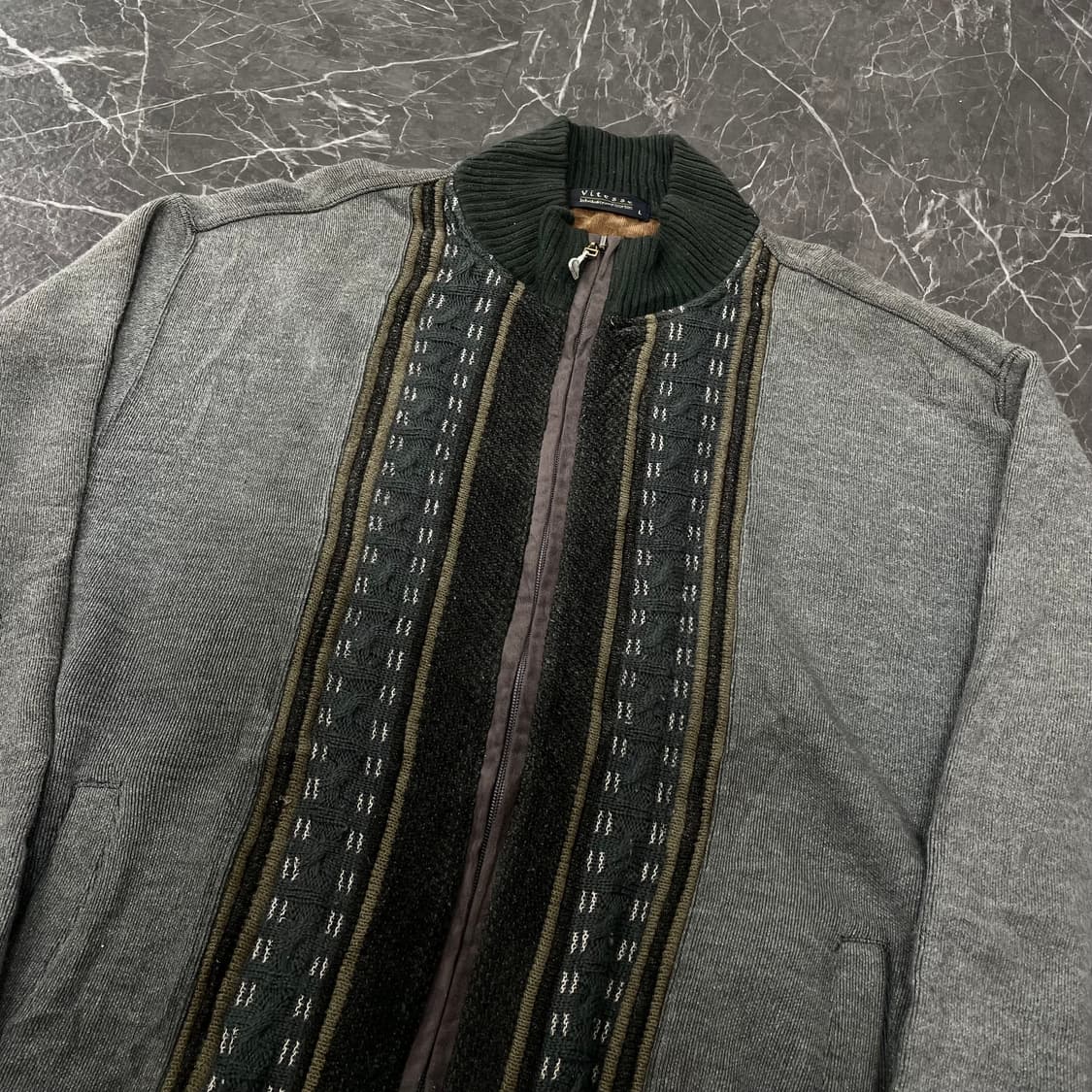 L(2XL) 일본 빈티지 오버사이즈 에스닉 니트 집업 상품이미지7