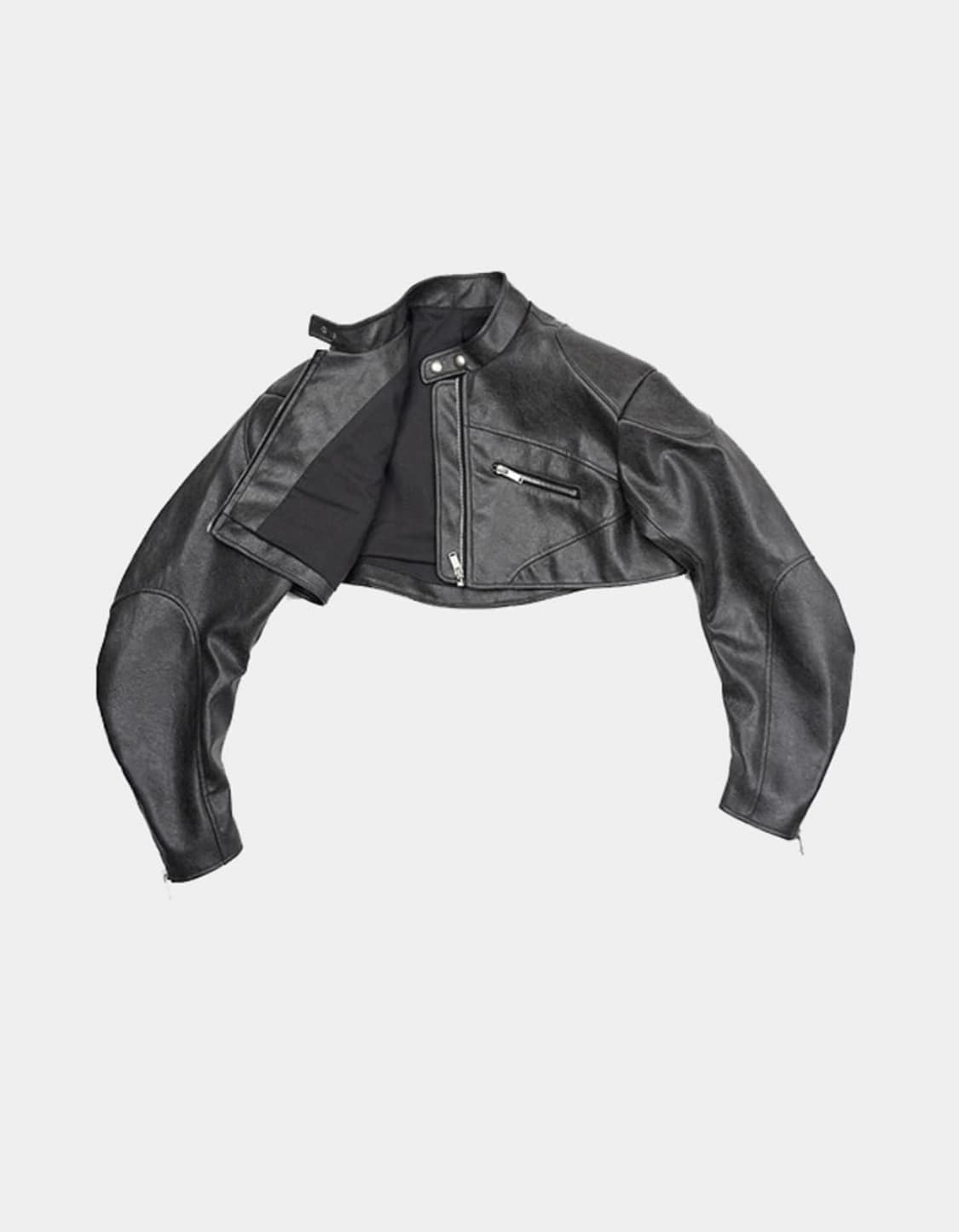 데어드 가죽 레이싱 크롭 자켓 상품이미지1
