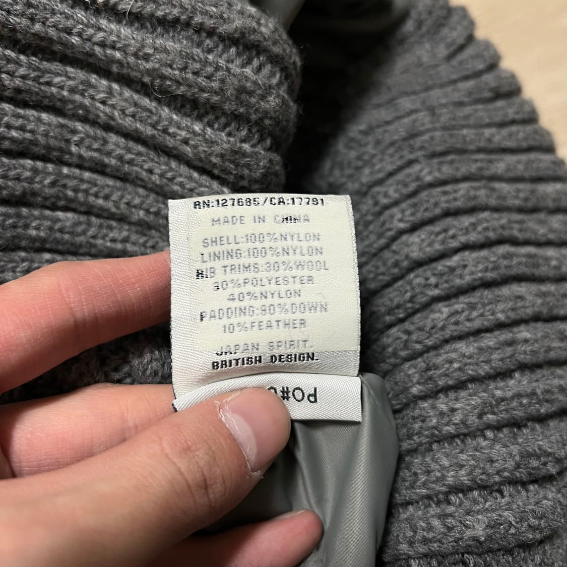 슈퍼드라이 덕다운 니트 스웨터 립 후드 패딩 점퍼 [그레이] S/90 상품이미지6