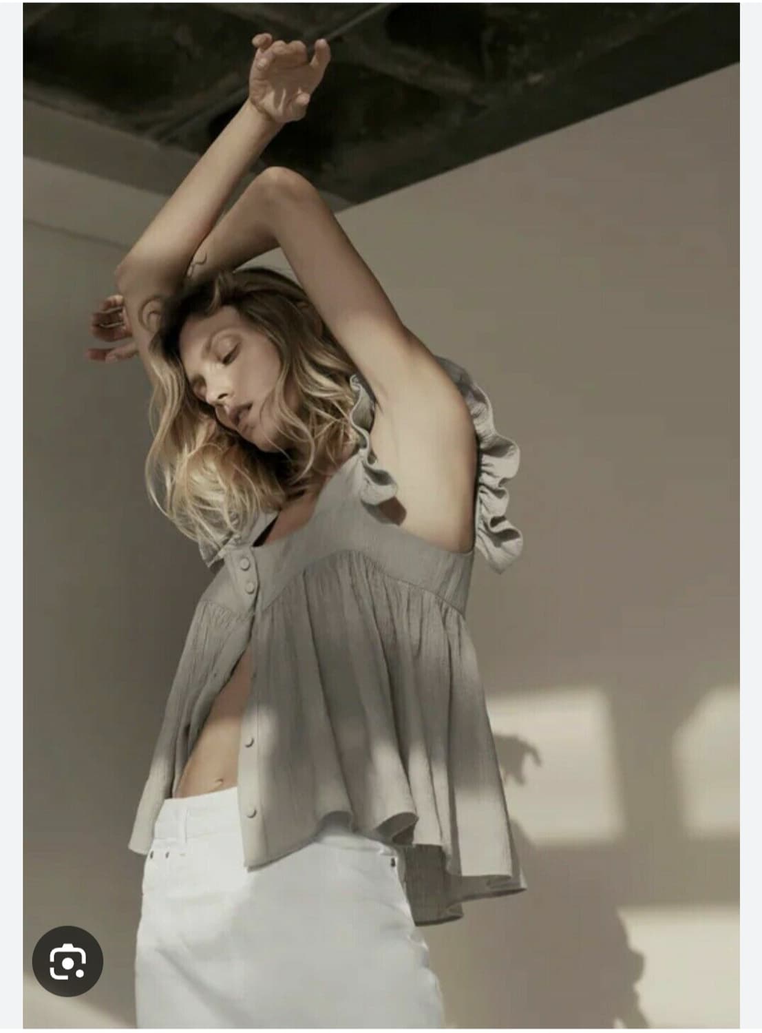 M상태최상) ZARA 자라 러플 블라우스 / 여리핏 베이지 탑 상품이미지1