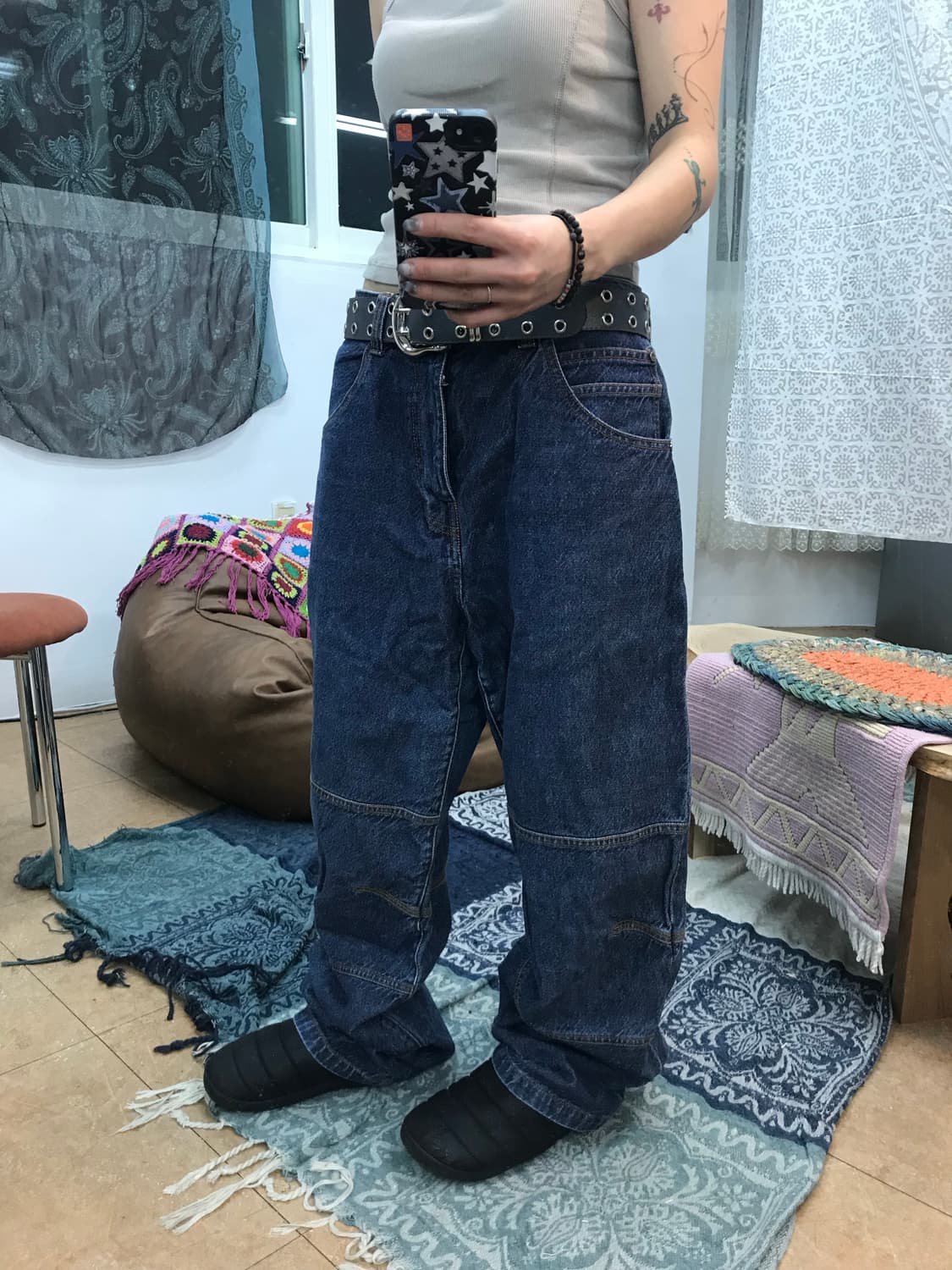 Roots 루츠 더블니 진청 데님팬츠  상품이미지1