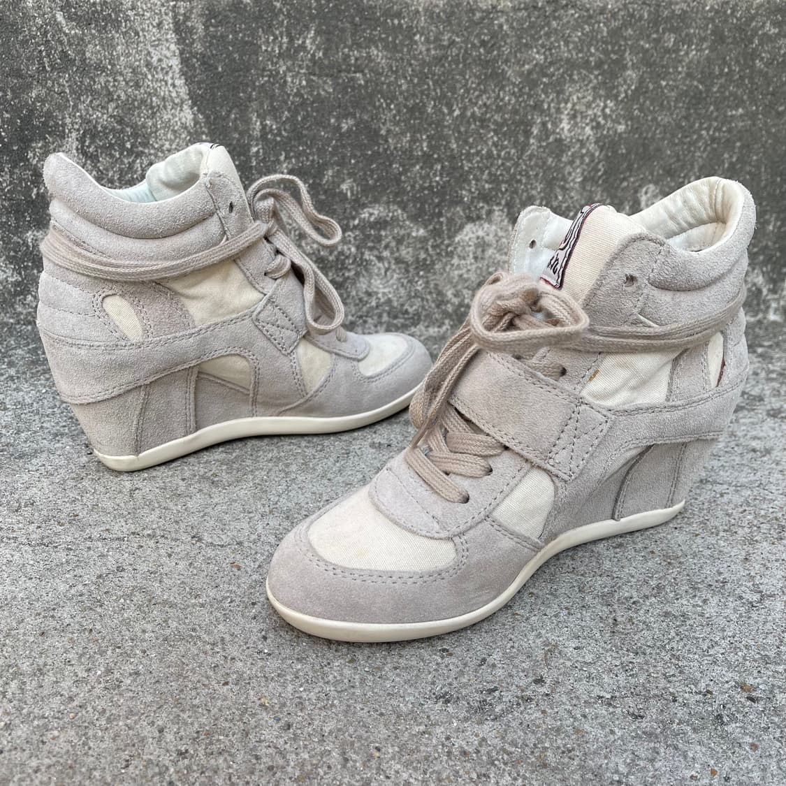 [36] ASH 베이지 스웨이드 웨지힐 스니커즈 (230) 상품이미지7