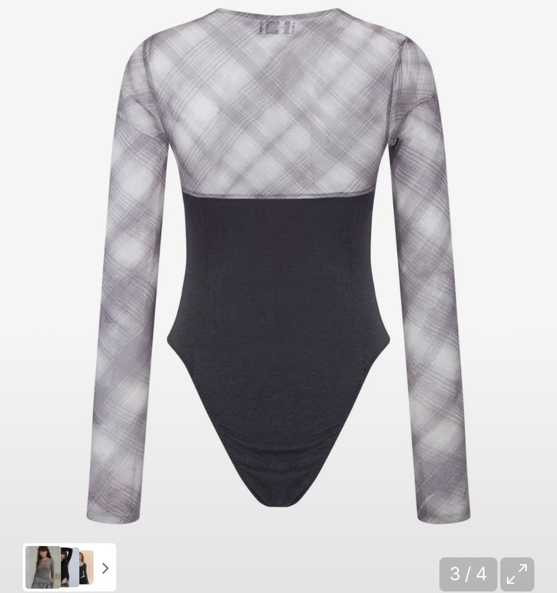 플리즈노팔로우 체크 바디수트 상품이미지2