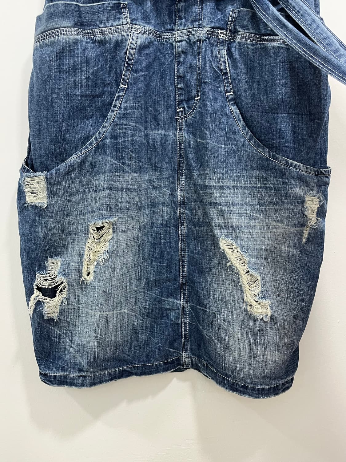 일본 빈티지 벌룬핏 워싱 데님 미디스커트  상품이미지4