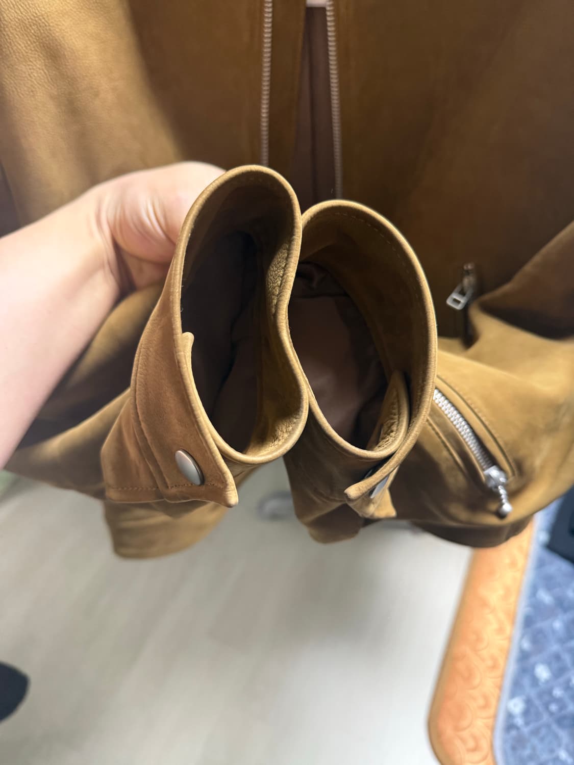 쿠어 카프 스킨D 포켓 바이커 자켓 L 상품이미지4