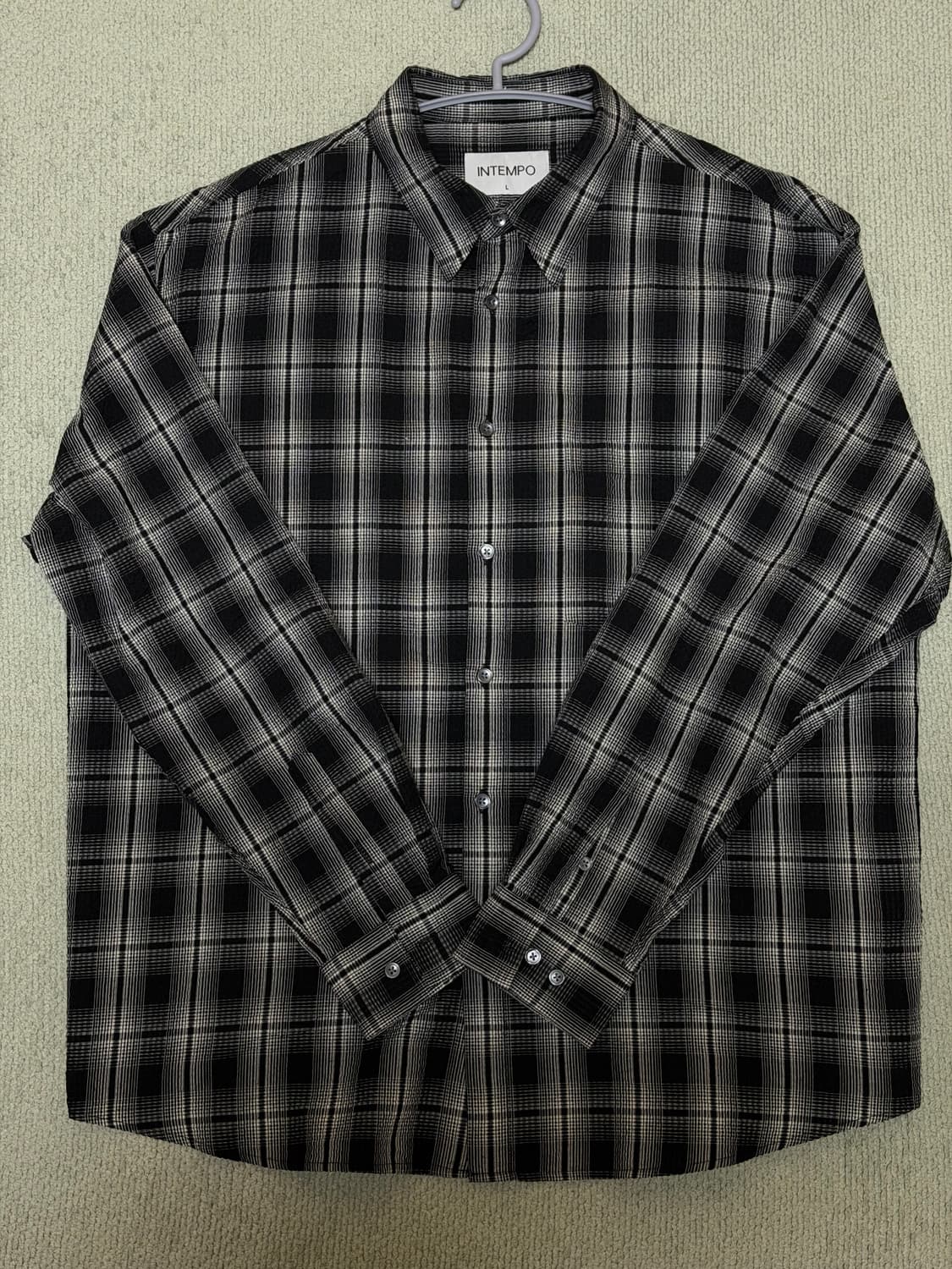 인템포무드 시어서커 체크셔츠 L 상품이미지2
