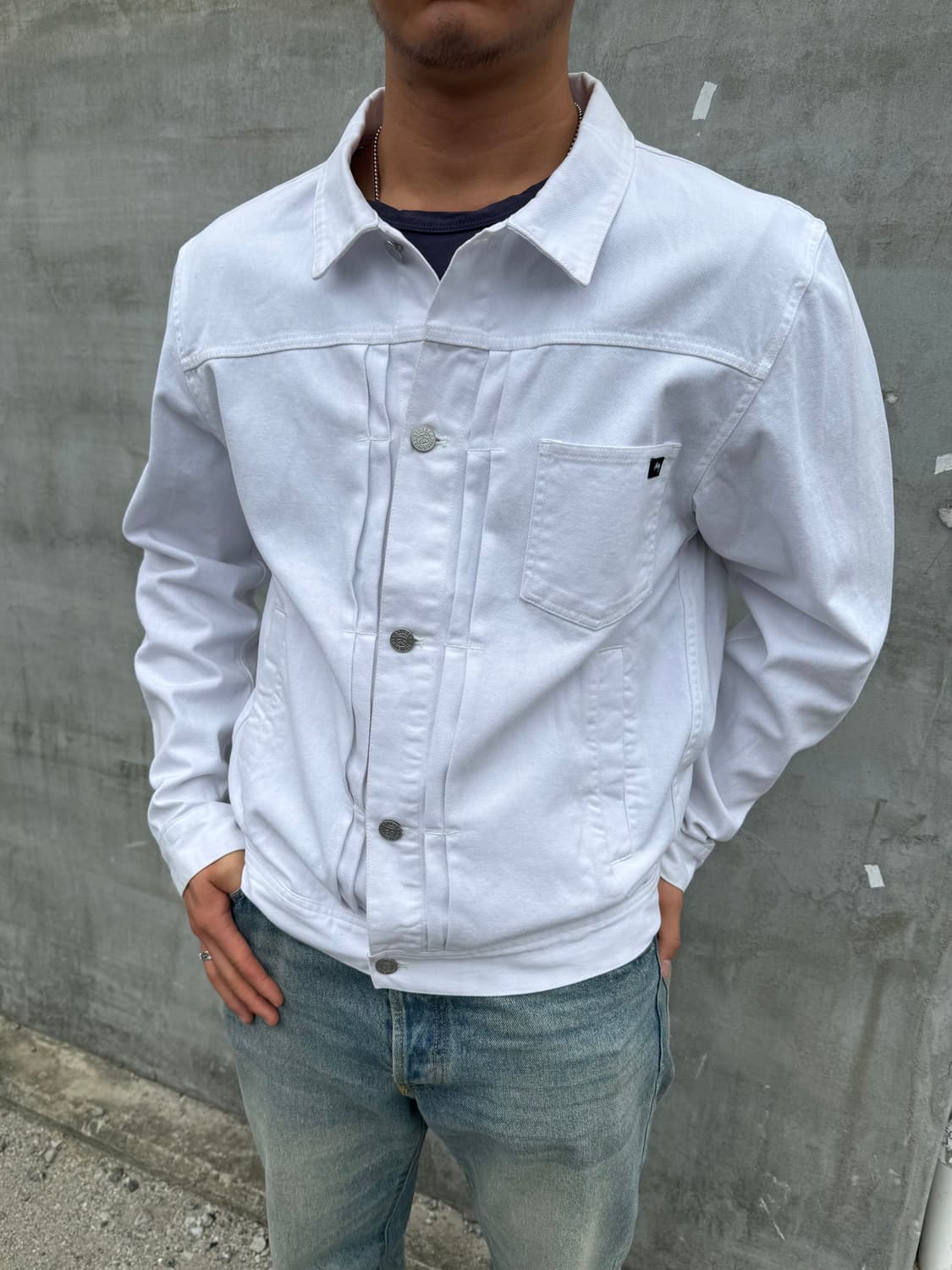 STUSSY Trucker Jacket Off White  상품이미지1