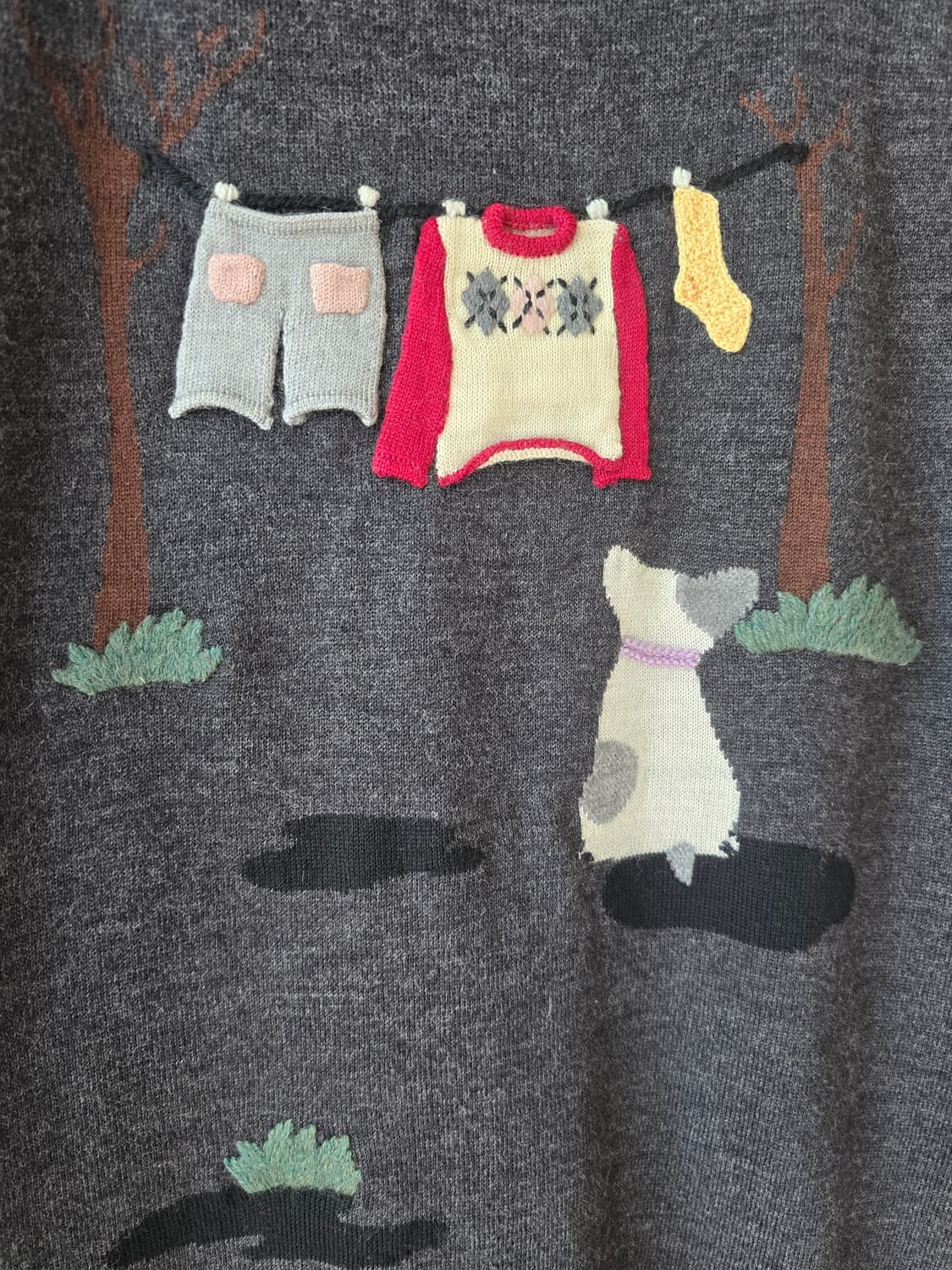 강아지 뜨개 디테일 울 니트 베스트(made in Japan) 상품이미지5