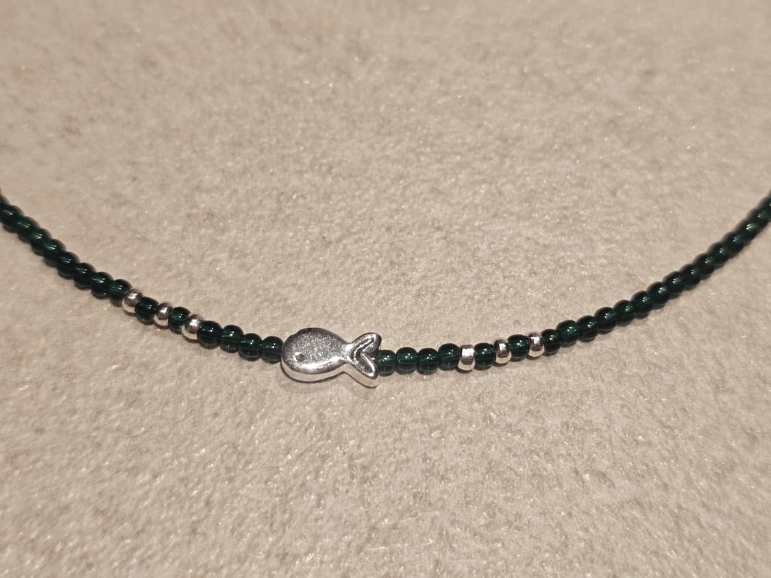 물고기 포인트 비즈 목걸이 (새상품) 상품이미지1