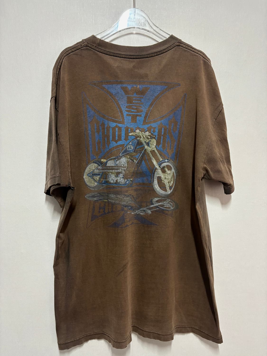 [XL] West Coast Choppers 블루 크로스 반팔 티셔츠 상품이미지2