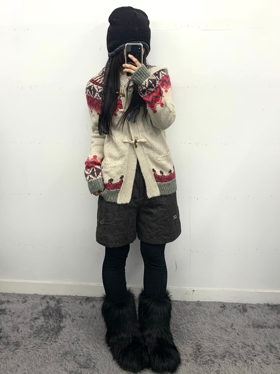 Thursday island 노르딕 떡볶이 후드 가디건 상품이미지5