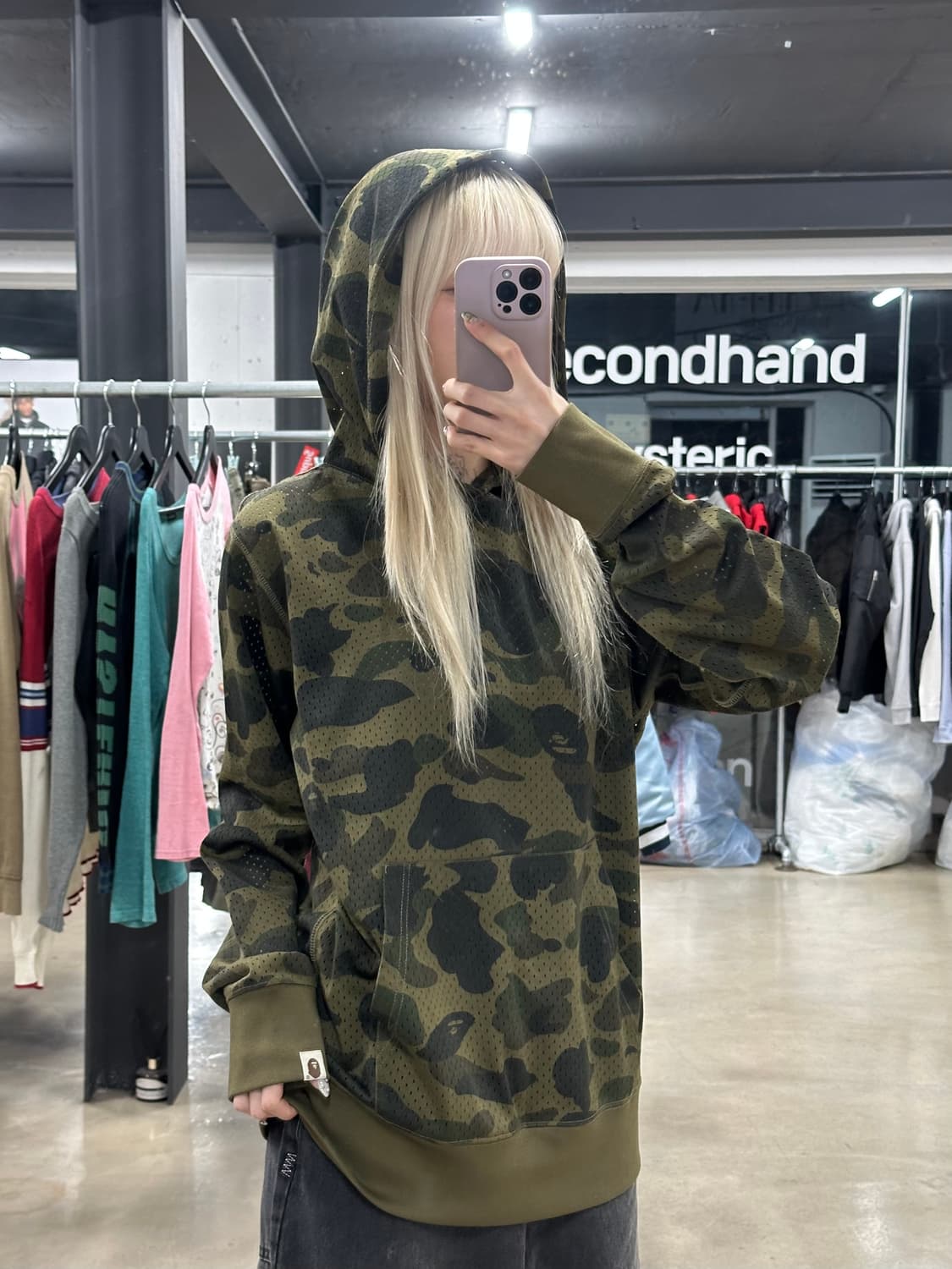 베이프 메쉬 카모 후드티 상품이미지2