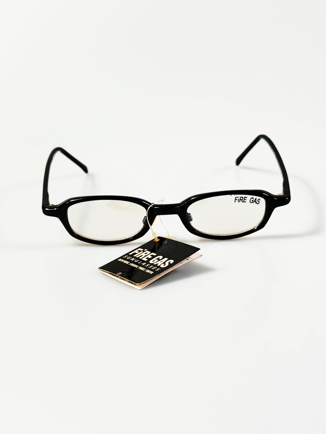 90s FIRE GAS 블랙 뿔테 스퀘어 클리어 틴트 빈티지 안경 상품이미지2