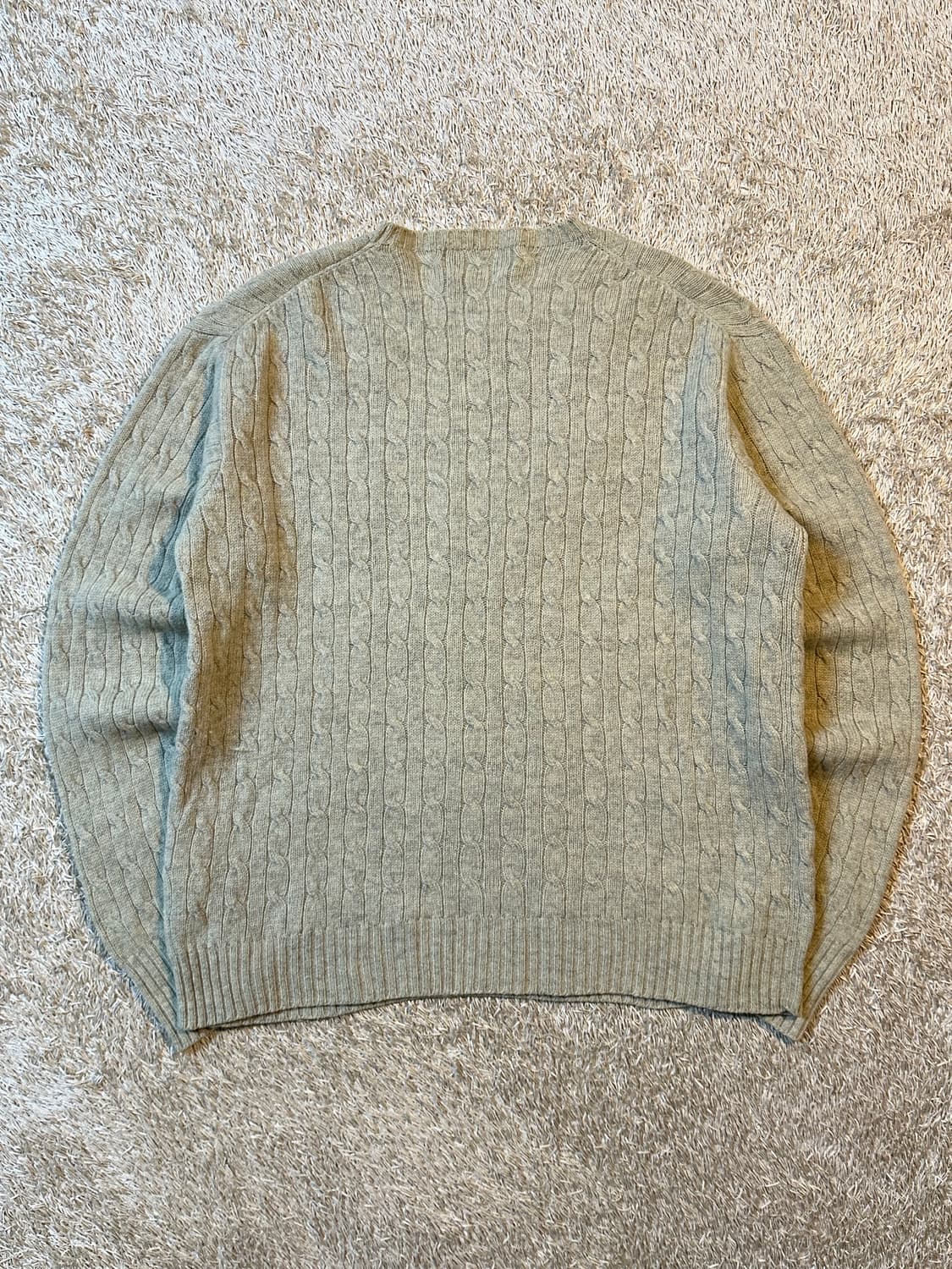 폴로 랄프로렌 네이비포니 케이블 램스울 꽈배기 니트 그레이 상품이미지3