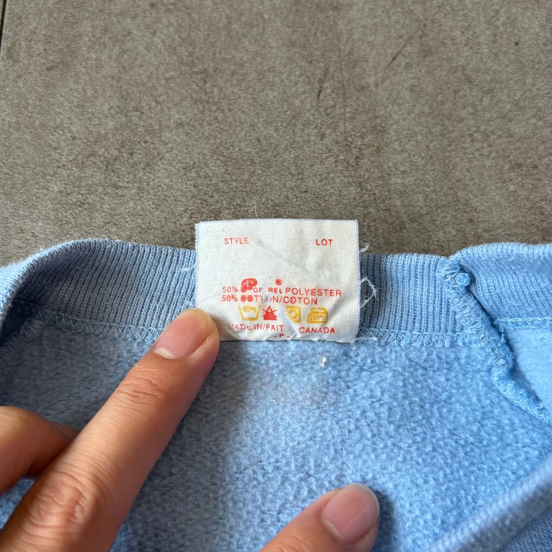 90s 90년대 캐나다 생산 빈티지 스카이블루 스웻셔츠 상품이미지7