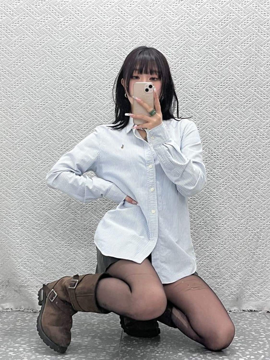 폴로 랄프로렌 빈티지 캐주얼 스트라이프 옥스포드 셔츠 L C11076 상품이미지2