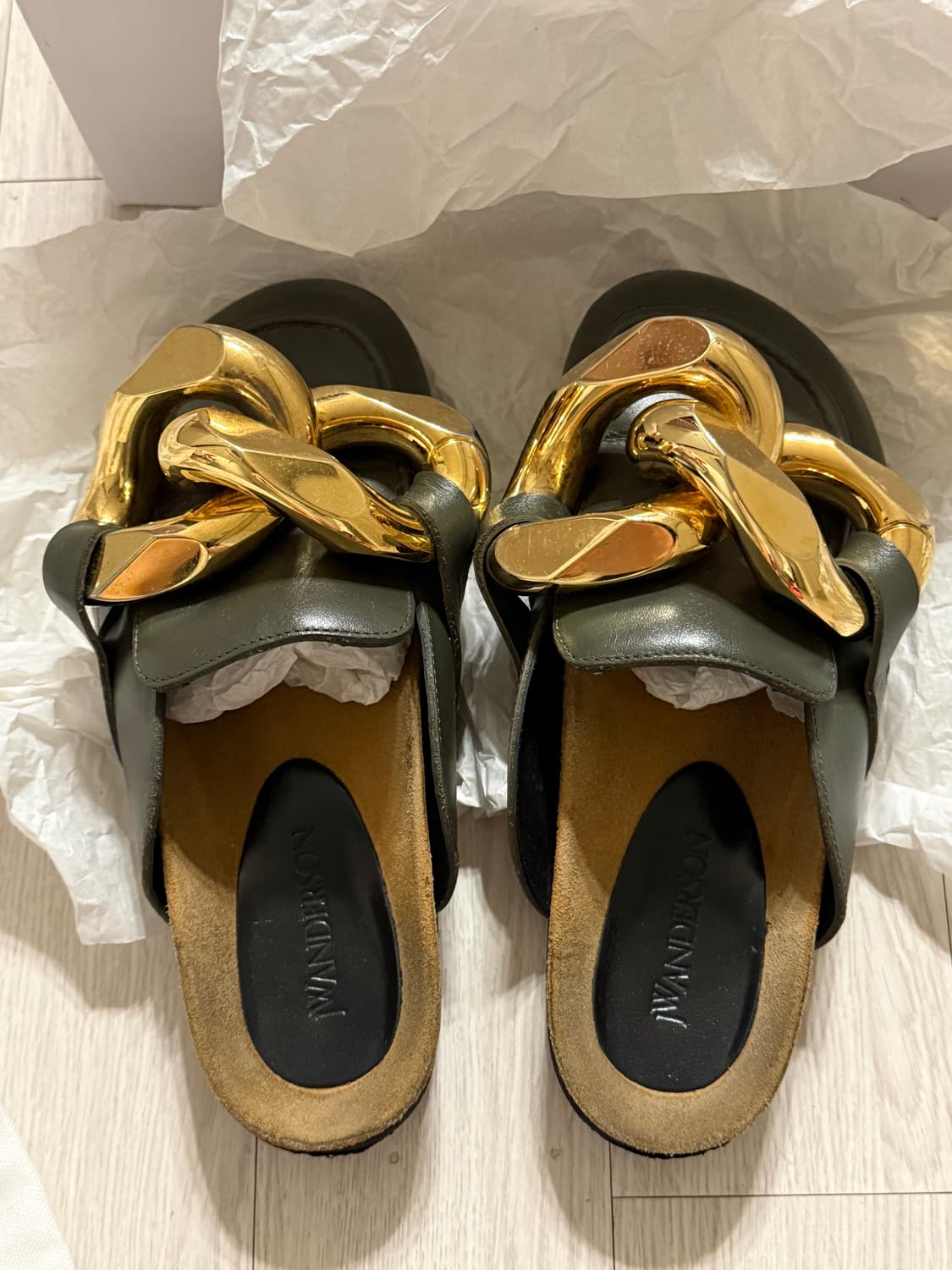 JW 앤더슨 올리브 체인 뮬 36 상품이미지1