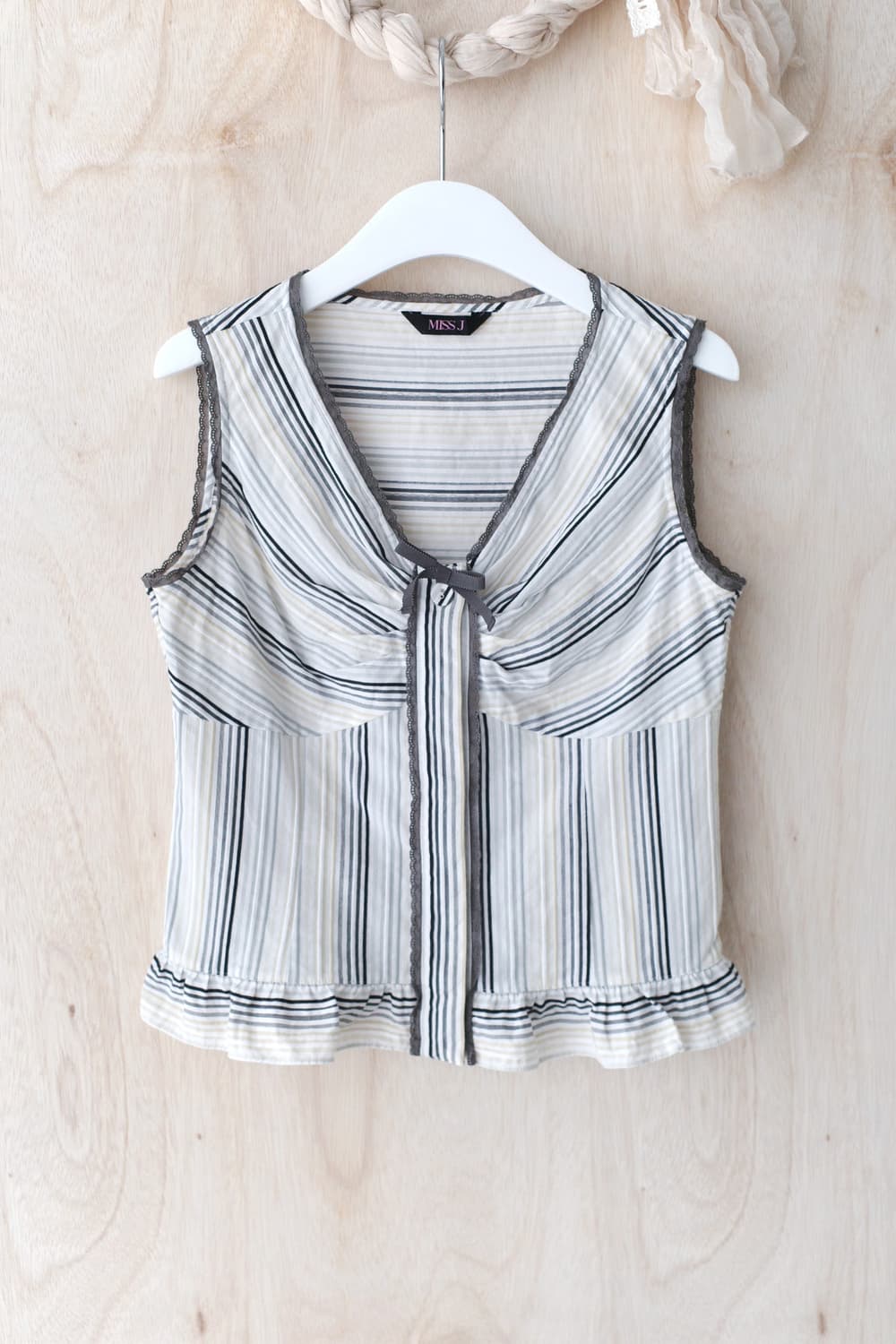 stripe ribbon vest 상품이미지1