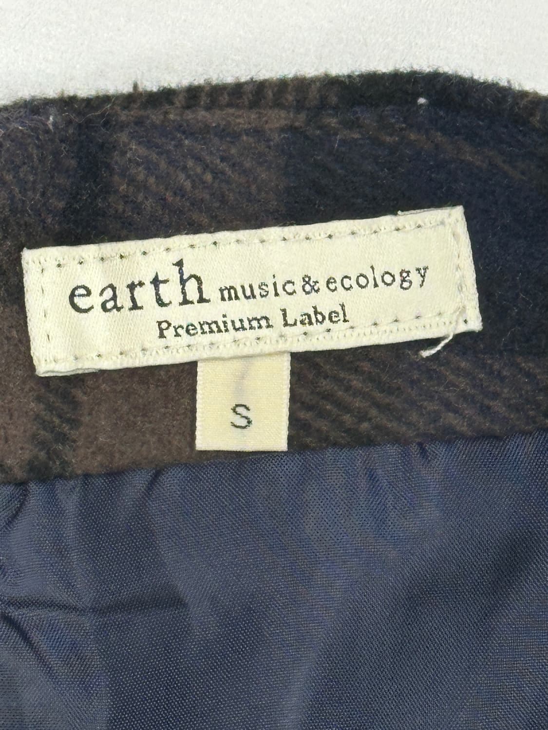 어스뮤직 체크 포켓 포인트 네이비 미니 스커트 라떼갸루 그런지 교복치마 상품이미지4