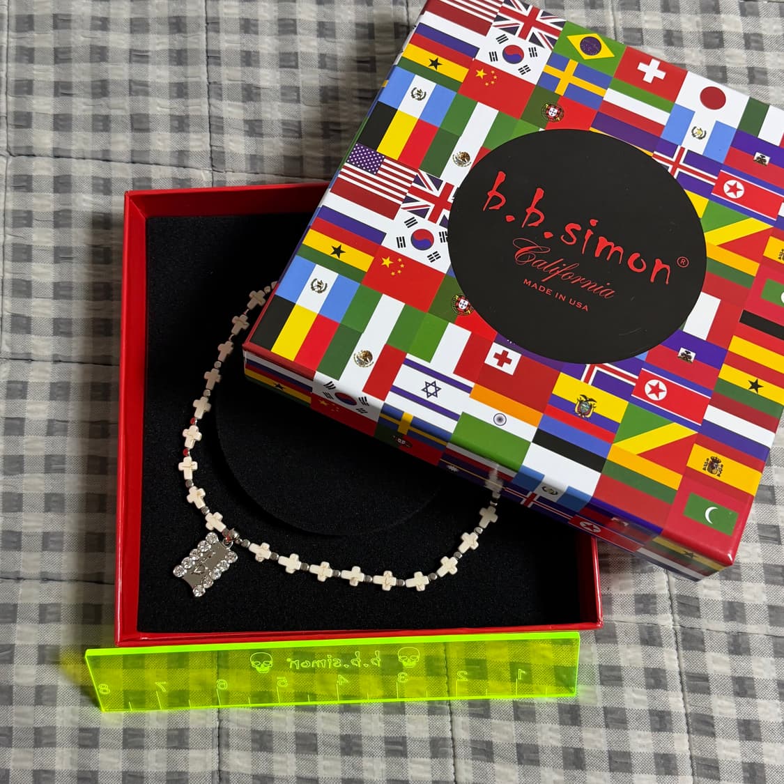 (20inch) b.b.simon 비비시몬 스와로브스키 b 로고 목걸이 상품이미지5