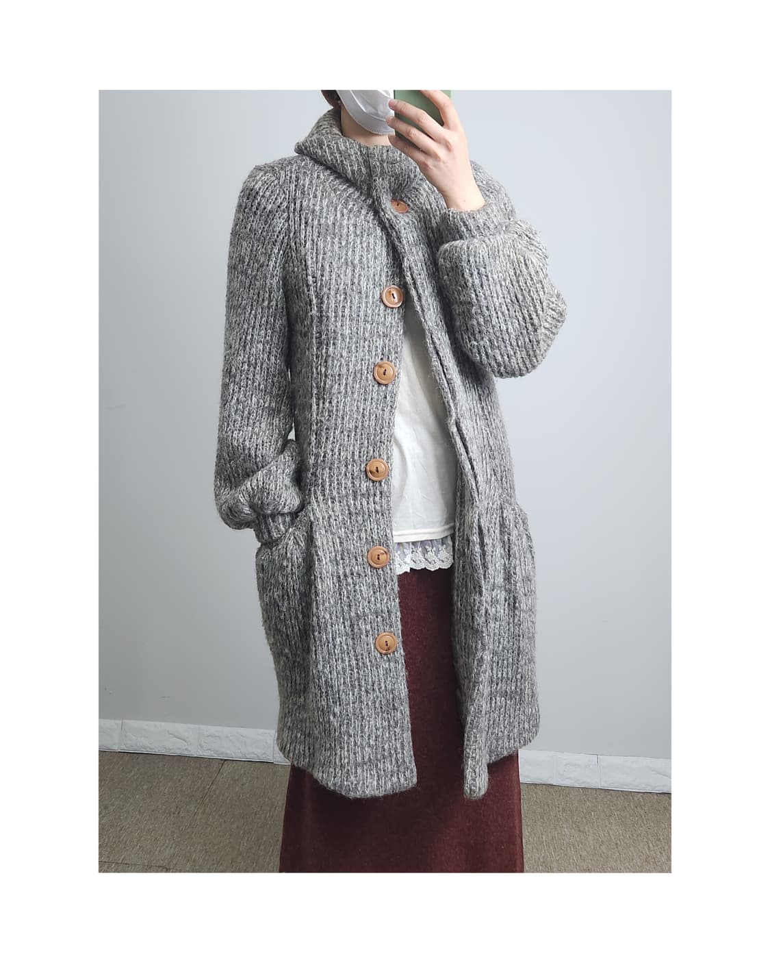 볼륨 헤비 롱 가디건 상품이미지1