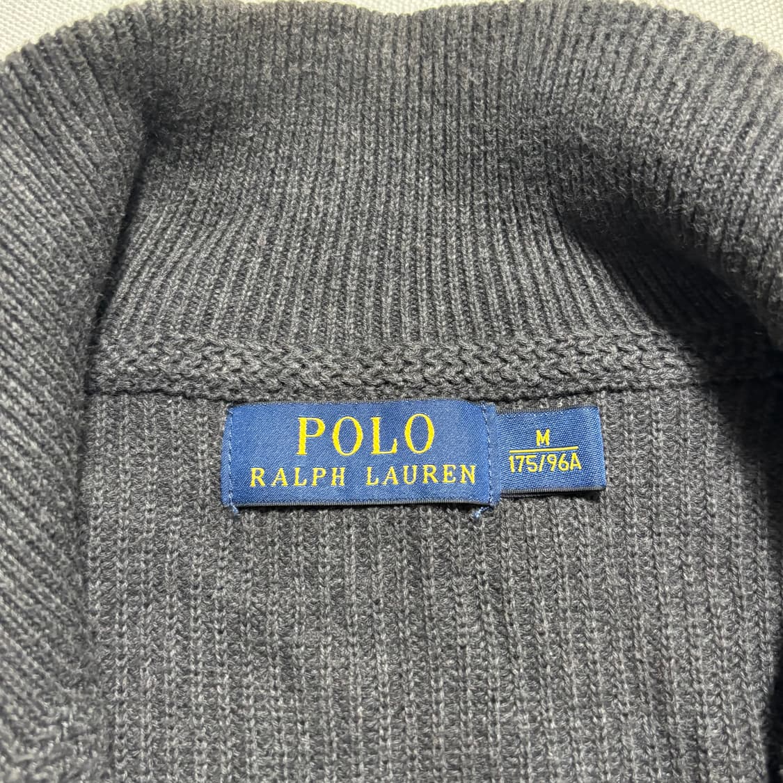 M 폴로랄프로렌 블랙 포니 챠콜 니트 집업 상품이미지4