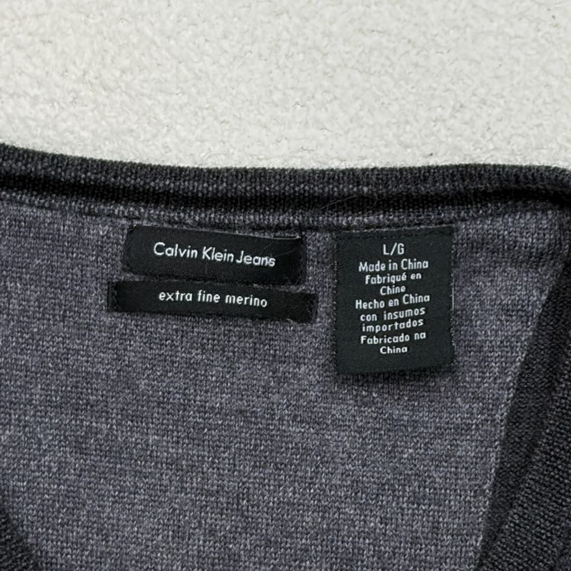 CALVIN KLEIN 메리노울 브이넥 니트 L 상품이미지4