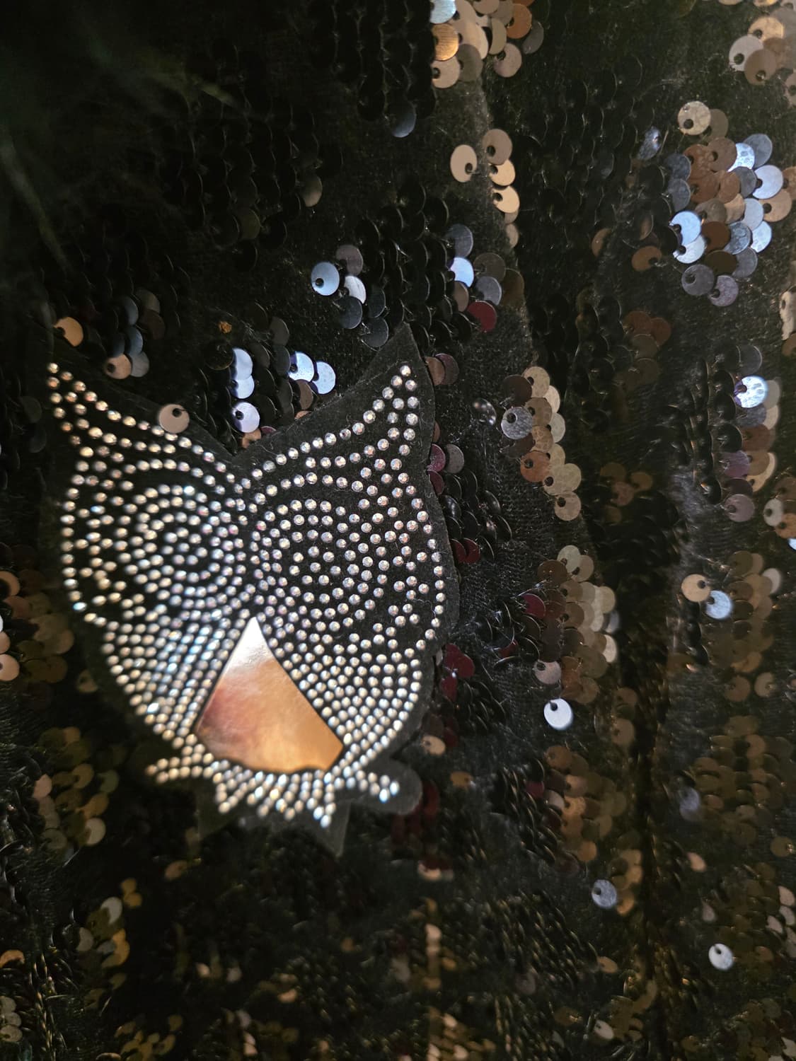 블랙 스팽글 퍼 트리밍 크롭자켓 상품이미지3