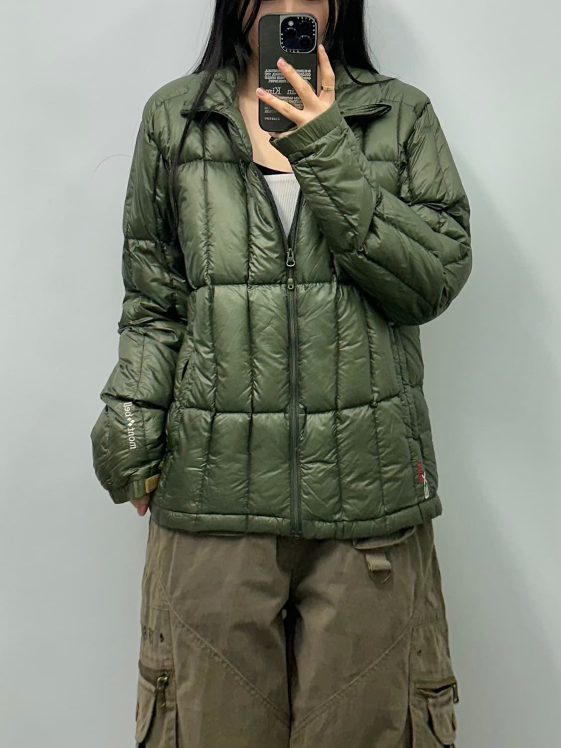 몽벨 플라즈마 ex1000 카키 경량 퀼팅 패딩 상품이미지1