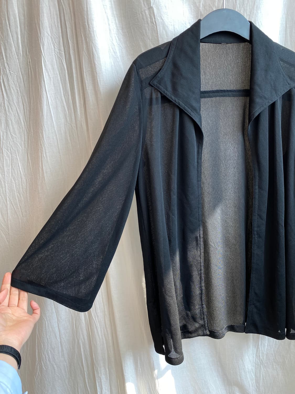 블랙 시스루 오픈자켓(M) 상품이미지5