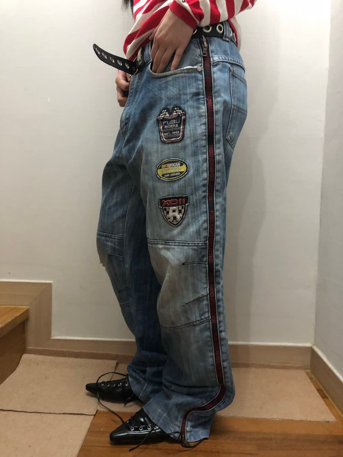 빈티지 푸부 데님 패치 팬츠 상품이미지9