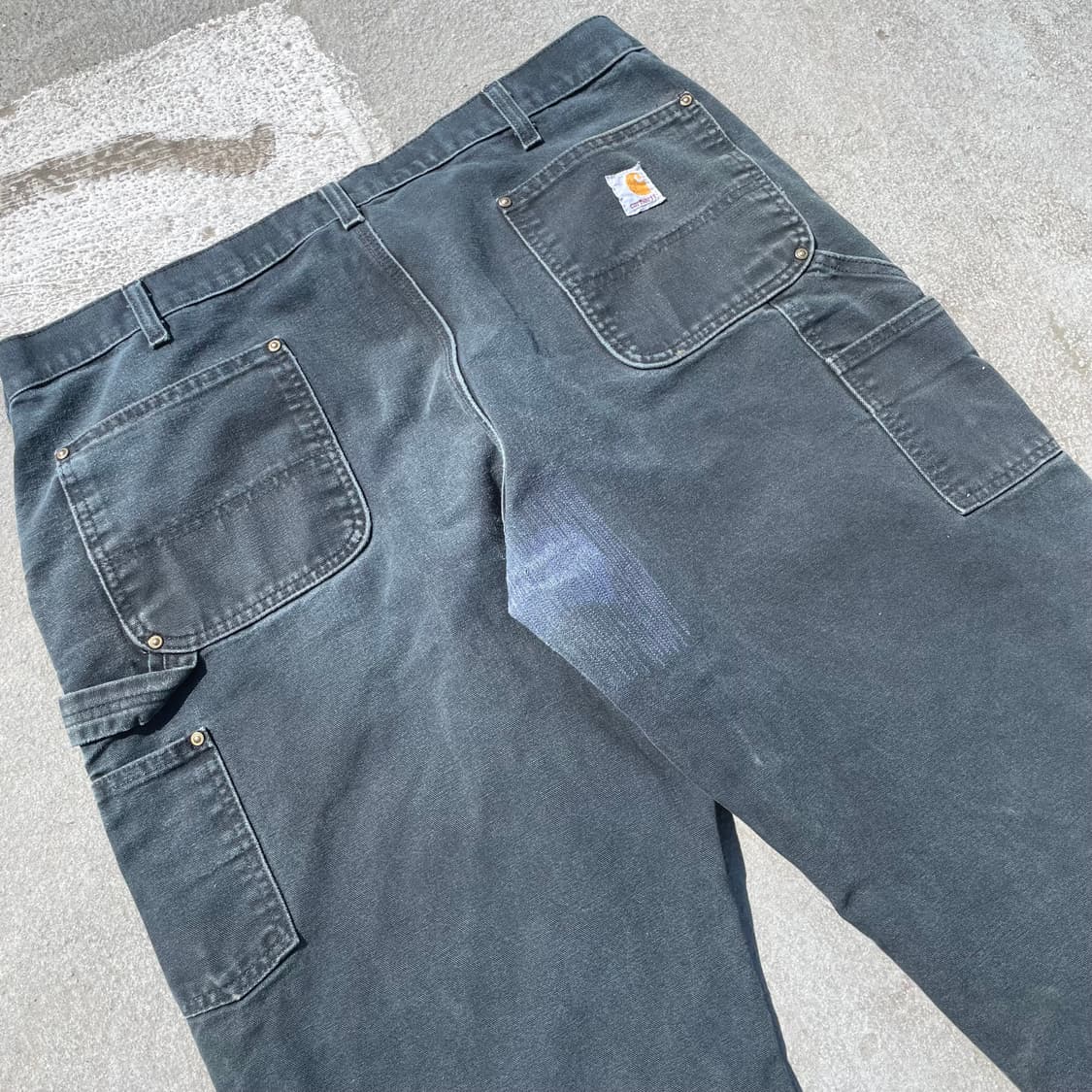 칼하트 OG 더블니 B01 blk 카펜터 덕캔버스 워크팬츠 블랙 상품이미지4
