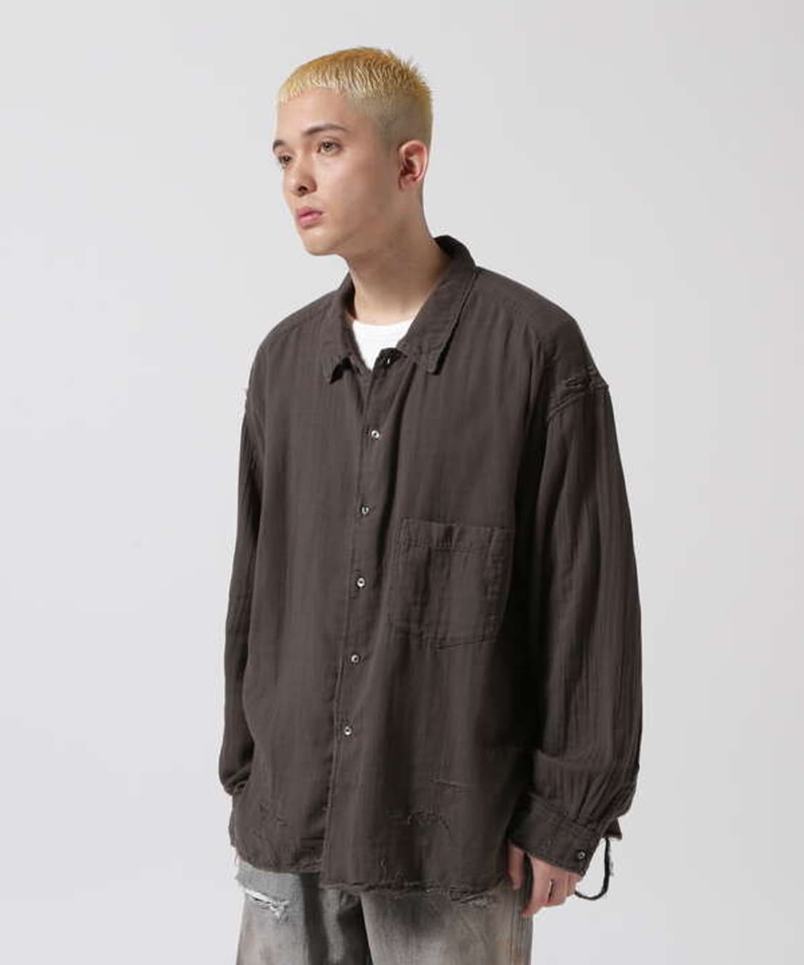 (2) 안셀름 DOUBLEGAUZE CRASH LS SHIRT 셔츠 상품이미지2