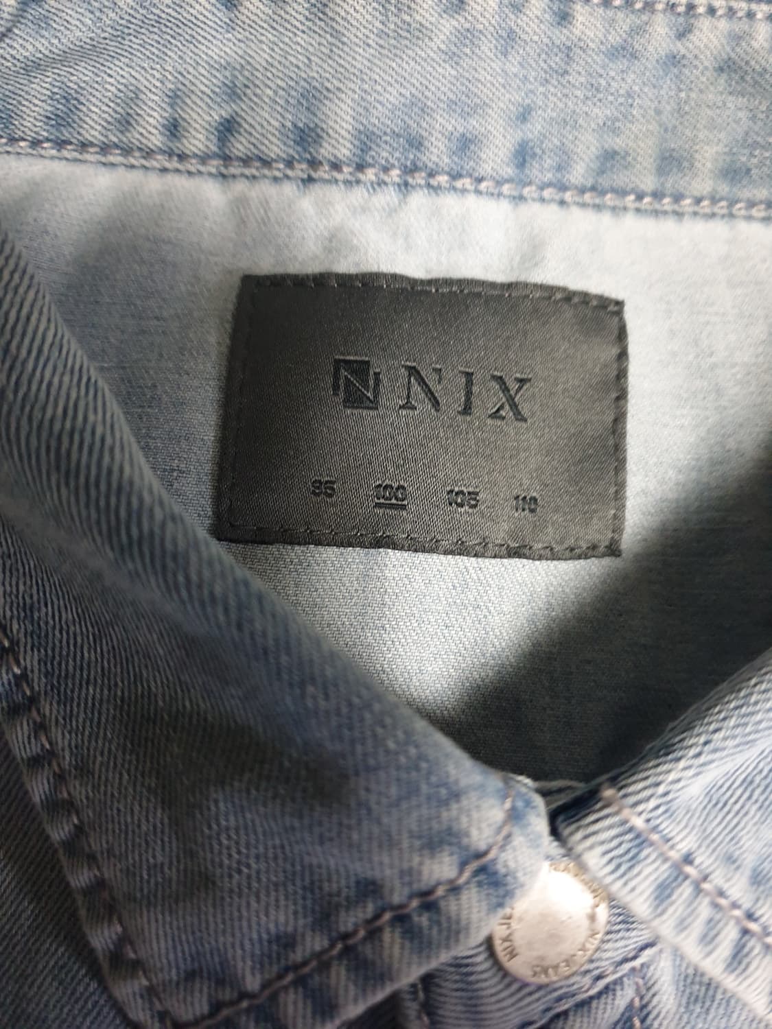 (빈티지) NIX 워싱 프린팅 데님 셔츠형 자켓 (100) 상품이미지3