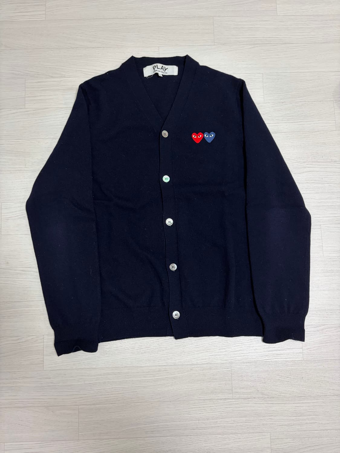 꼼데가르송 더블와펜 가디건 네이비 L 상품이미지1