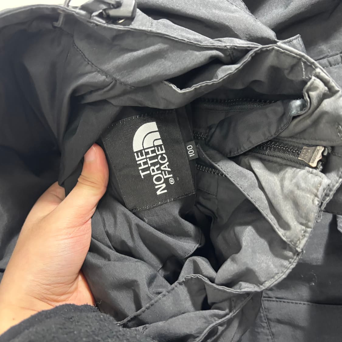 L 노스페이스 블랙 오버핏 후드탈부착 고어텍스 나일론 바람막이 상품이미지6