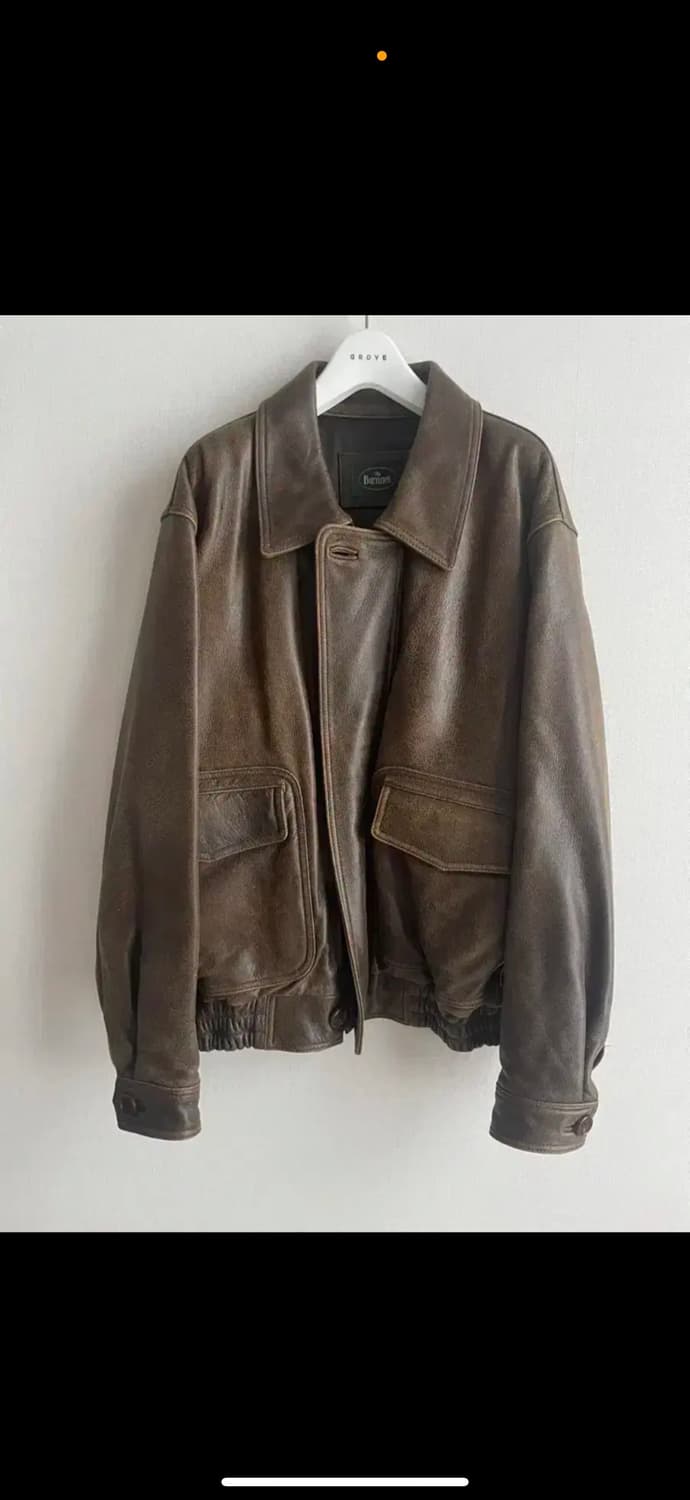 더바넷 브라운 가죽 자켓 상품이미지1