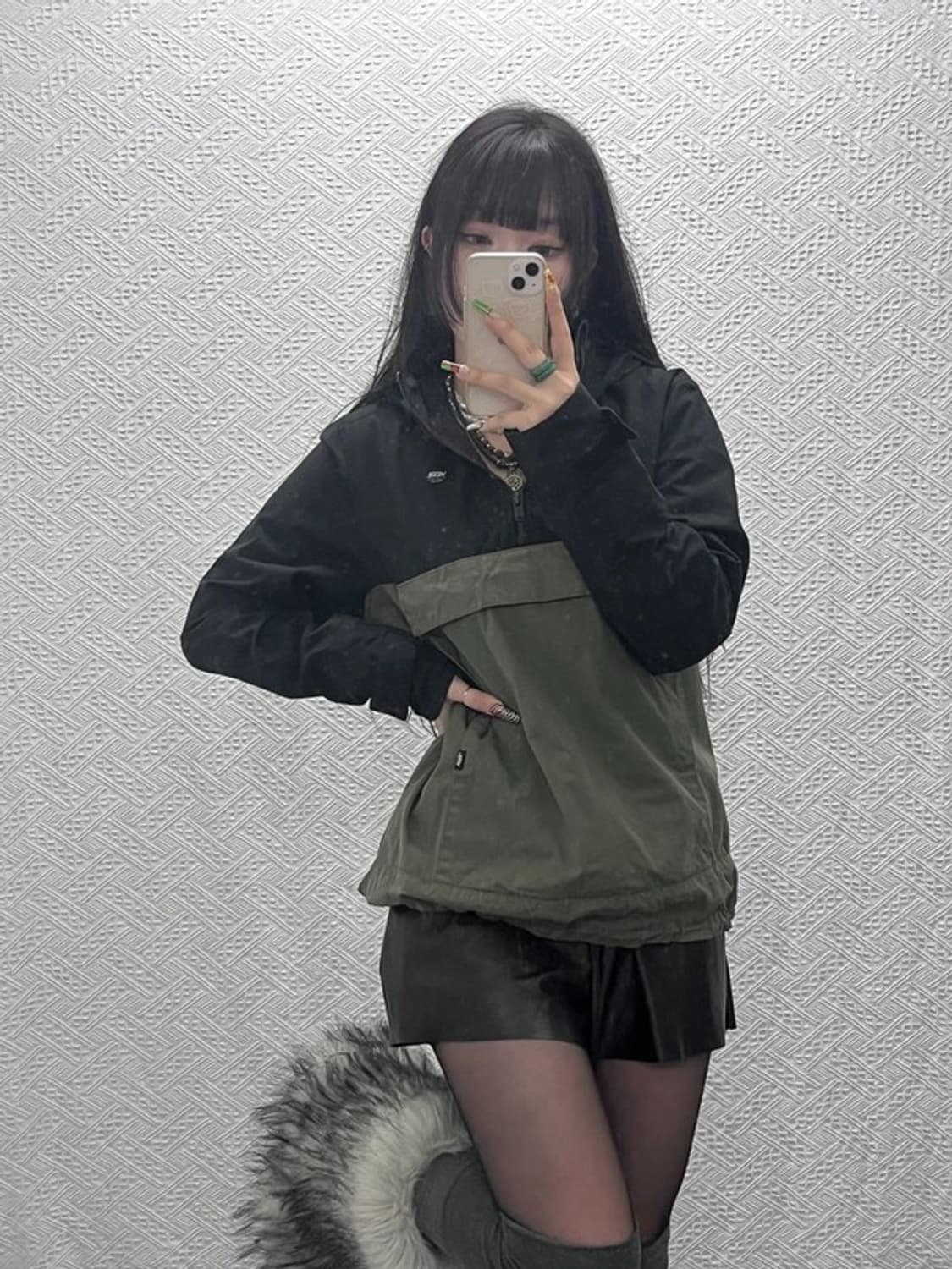 반스 올드스쿨 레트로 배색 반집업 아노락 바람막이 M C09506 상품이미지2